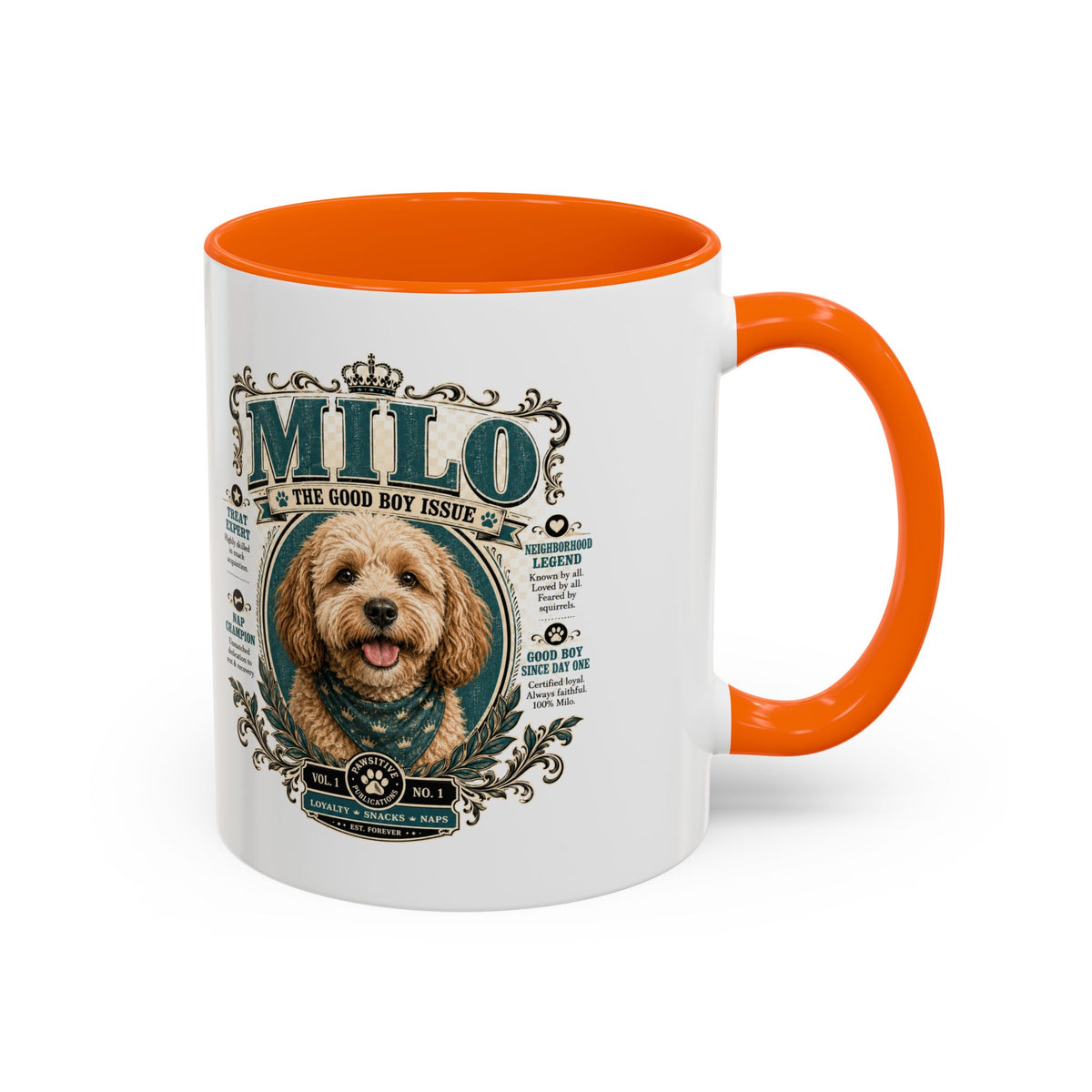 Milo Bailey Dog Dad Mom Milo Dog Portrait Coffee Mug — 'The Good Boy Issue' Accent Mug