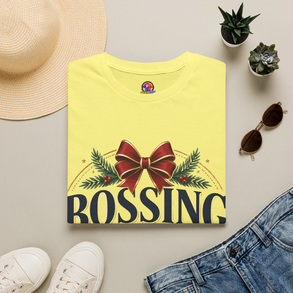 Christmas “Bossing Through Christmas” T‑Shirt — Funny Holiday Boss Gift