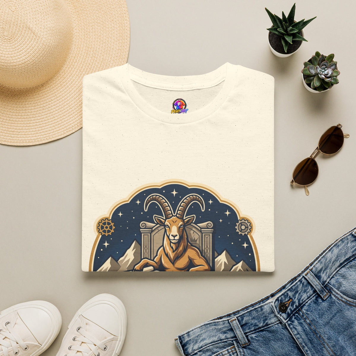 Capricorn Zodiac T-Shirt — "Building an Empire" Goat Horoscope Tee