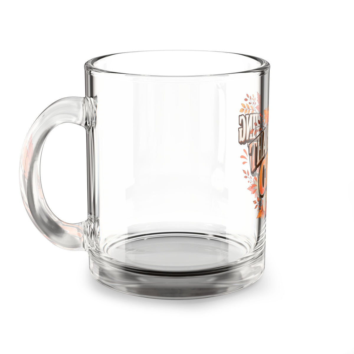 Thanksgiving Crew Glass Mug – 10oz Holiday Pumpkin Coffee Cup
