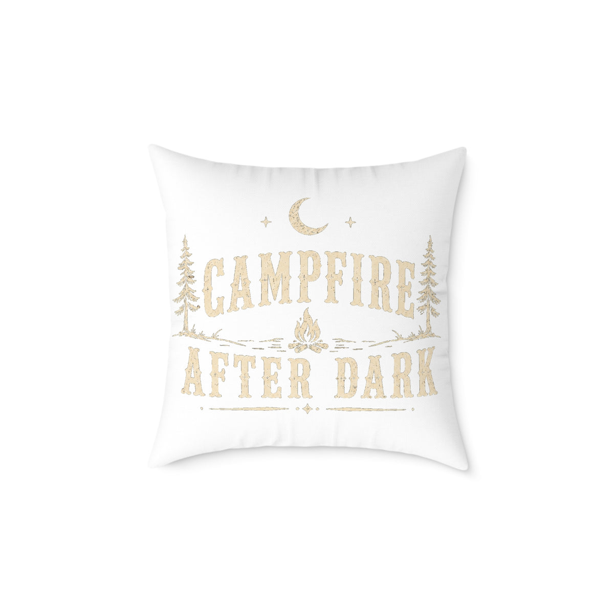 Campfire After Dark Square Pillow Milo Bailey Dog Dad Mom- Rustic Camping Decorative Throw Pillow