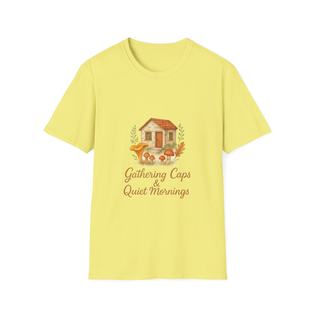 Cozy Cottage Graphic T-Shirt — 'Gathering Days, Quiet Mornings' - Trending Now - October 2026