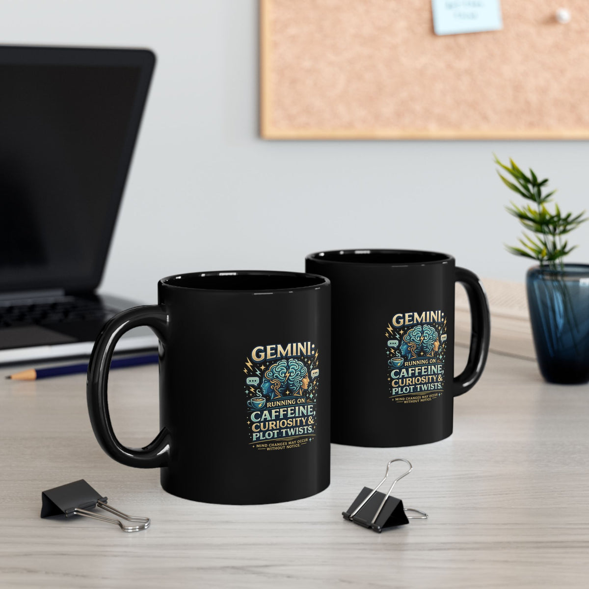 Gemini Zodiac Coffee Mug — "Running on Caffeine, Curiosity & Plot Twists"