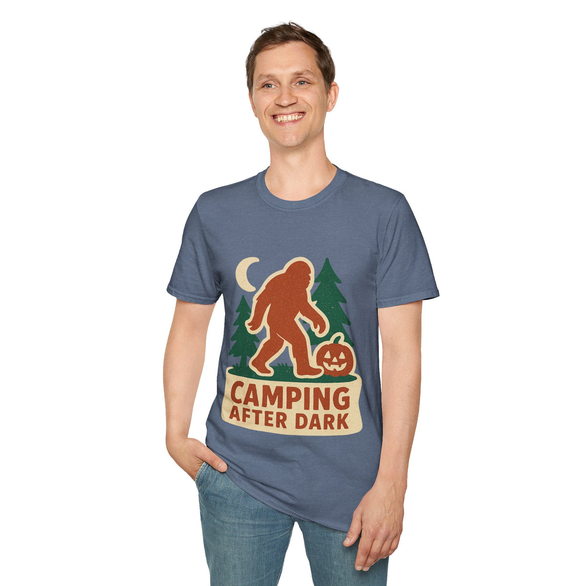 Camping After Dark T‑Shirt — Retro Bigfoot Camp Graphic Tee - Trending Now - August 2026