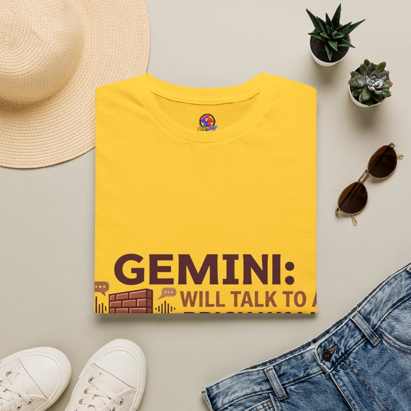 Gemini T-Shirt — "Gemini: Will Talk to a Brick Wall, Will Also Win the Argument" Astrological Tee