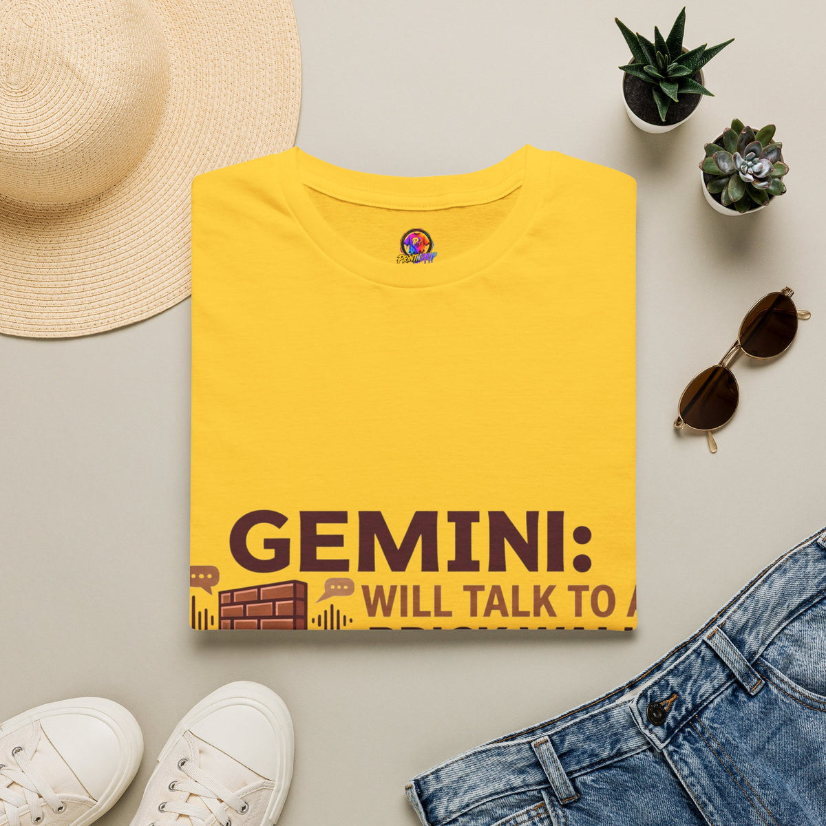 Gemini T-Shirt — "Gemini: Will Talk to a Brick Wall, Will Also Win the Argument" Astrological Tee