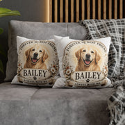 Personalized Dog Pillowcase Milo Bailey Dog Dad Mom - "Forever My Best Friend" Golden Retriever Tribute