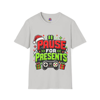 T-Shirt — "Pause for Presents" Christmas Gamer Tee