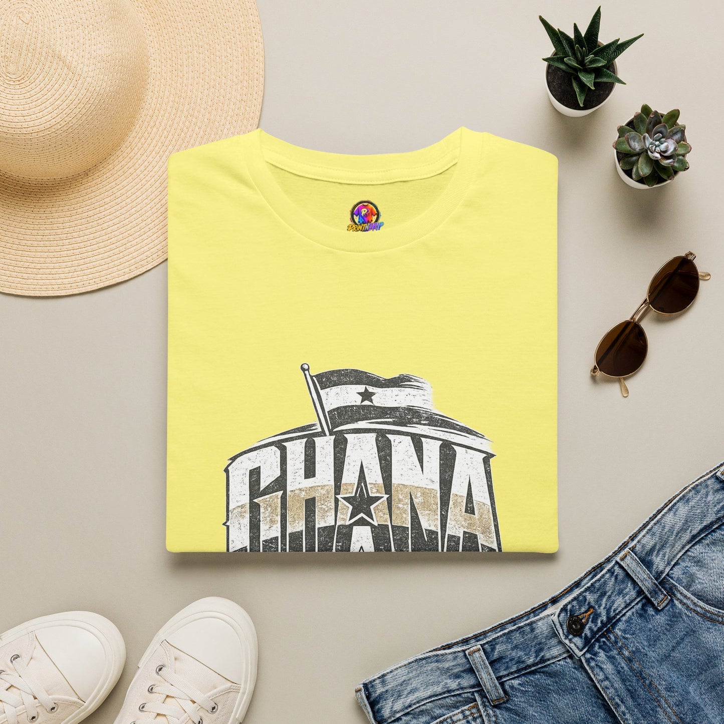 Ghana Vintage Flag T-Shirt — Retro Ghana Pride Graphic Tee