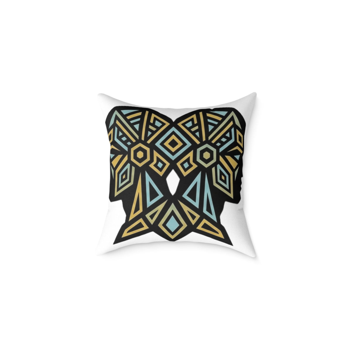 Gemini Zodiac Geometric Elephant Throw Pillow — Boho Tribal Canvas Accent