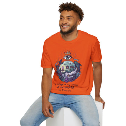 Pisces Dreamworld T-Shirt — "Living in My Own Dreamworld" Mystic Zodiac Tee