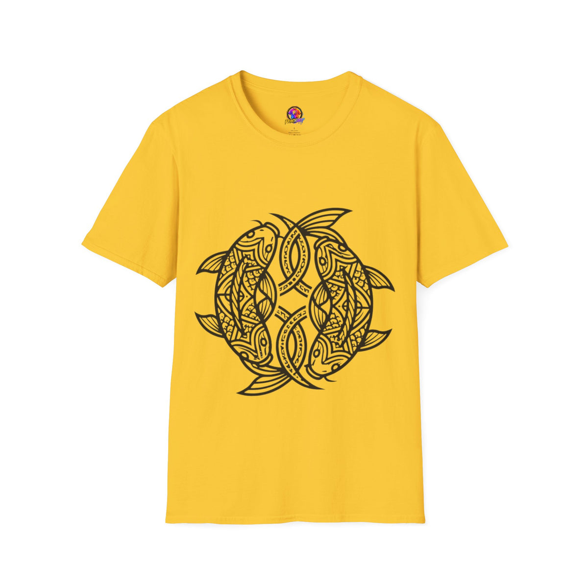 Pisces Zodiac Koi Fish Mandala T-Shirt — Intricate Zen koi Circle Design