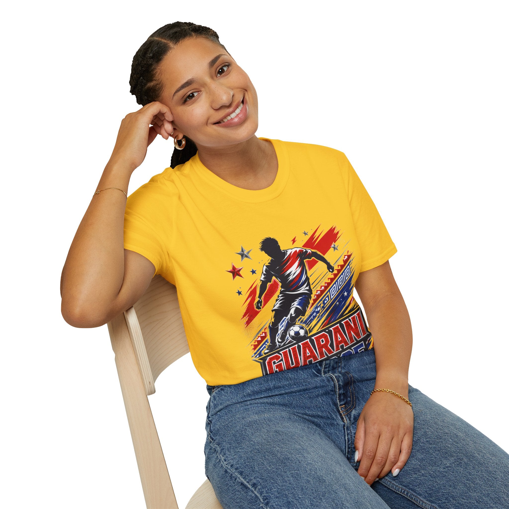 Paraguay Guarani Force Soccer T-Shirt — Red, White & Blue Futbol Fan Tee