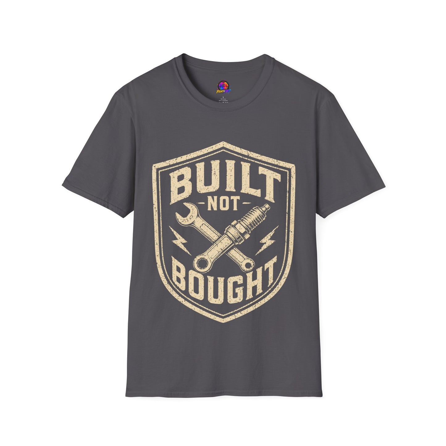 Built Not Bought T-Shirt — Vintage Mechanic Auto Repair Tee