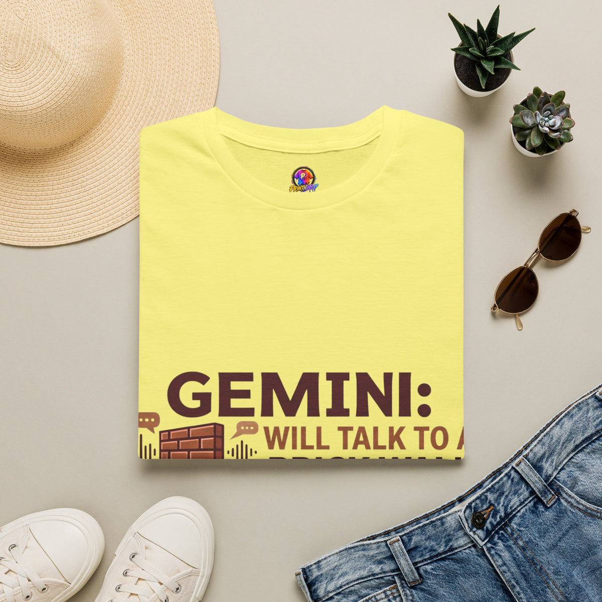 Gemini T-Shirt — "Gemini: Will Talk to a Brick Wall, Will Also Win the Argument" Astrological Tee