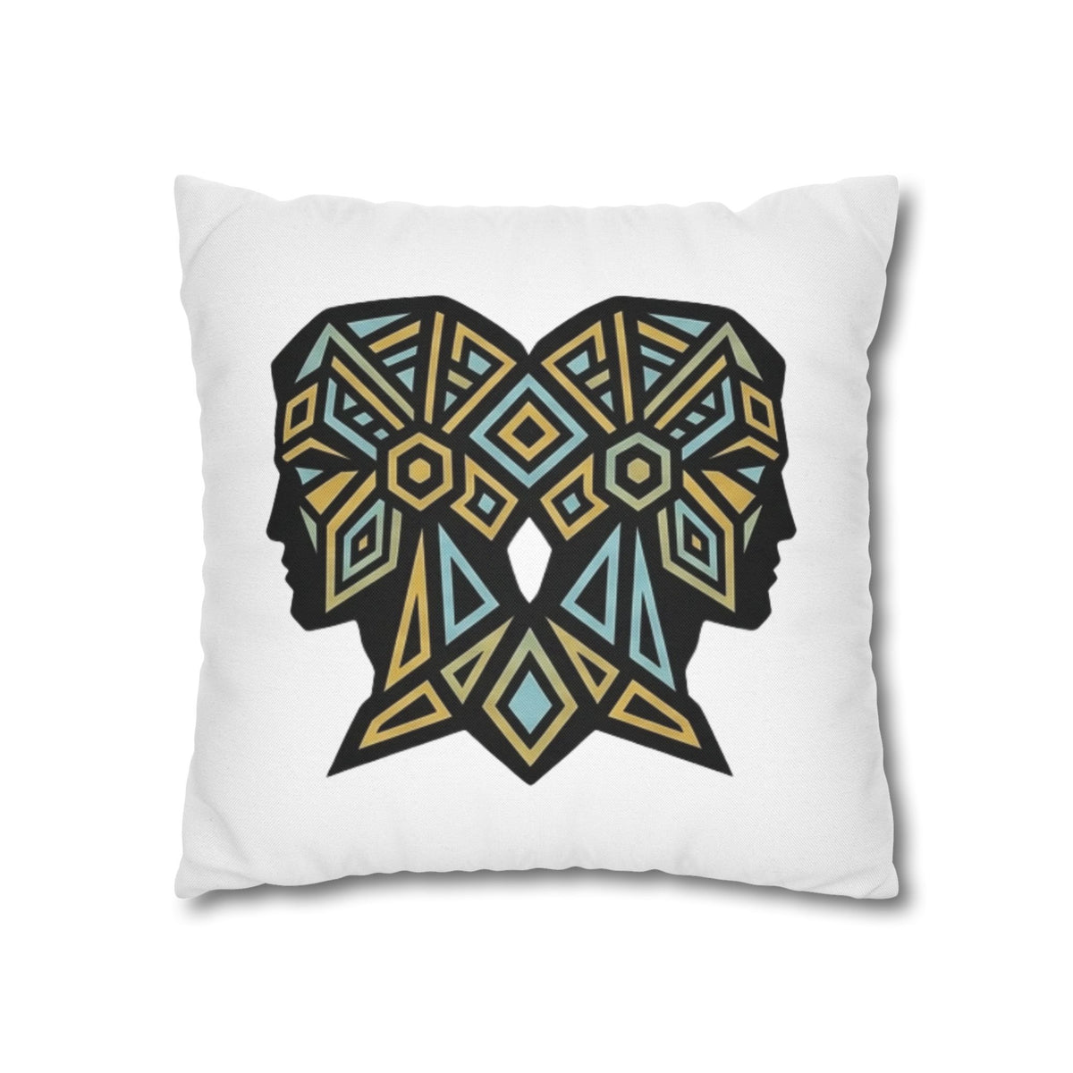 Gemini Geometric Twin Silhouette Decorative Pillowcase