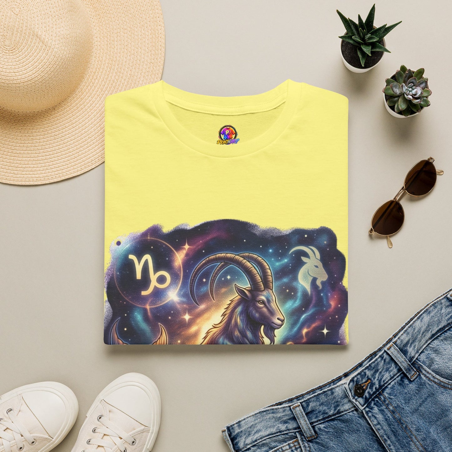 Capricorn Zodiac T-Shirt — Celestial Goat Astrology Tee
