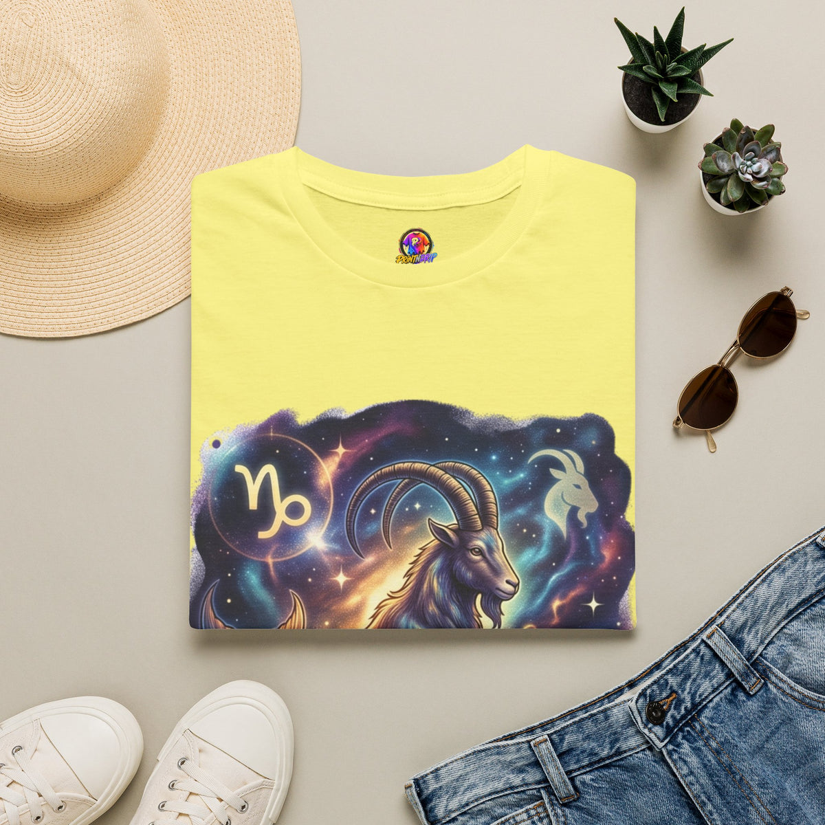 Capricorn Zodiac T-Shirt — Celestial Goat Astrology Tee
