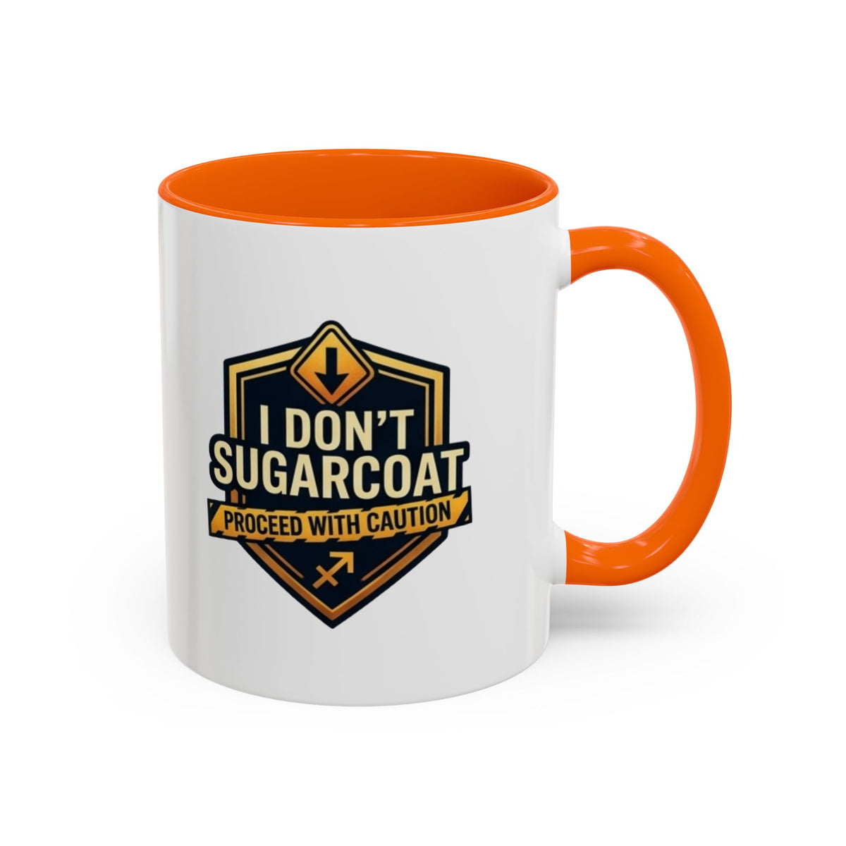 Sagittarius I Don't Sugarcoat Coffee Mug — Bold 'Proceed With Caution' Accent Mug