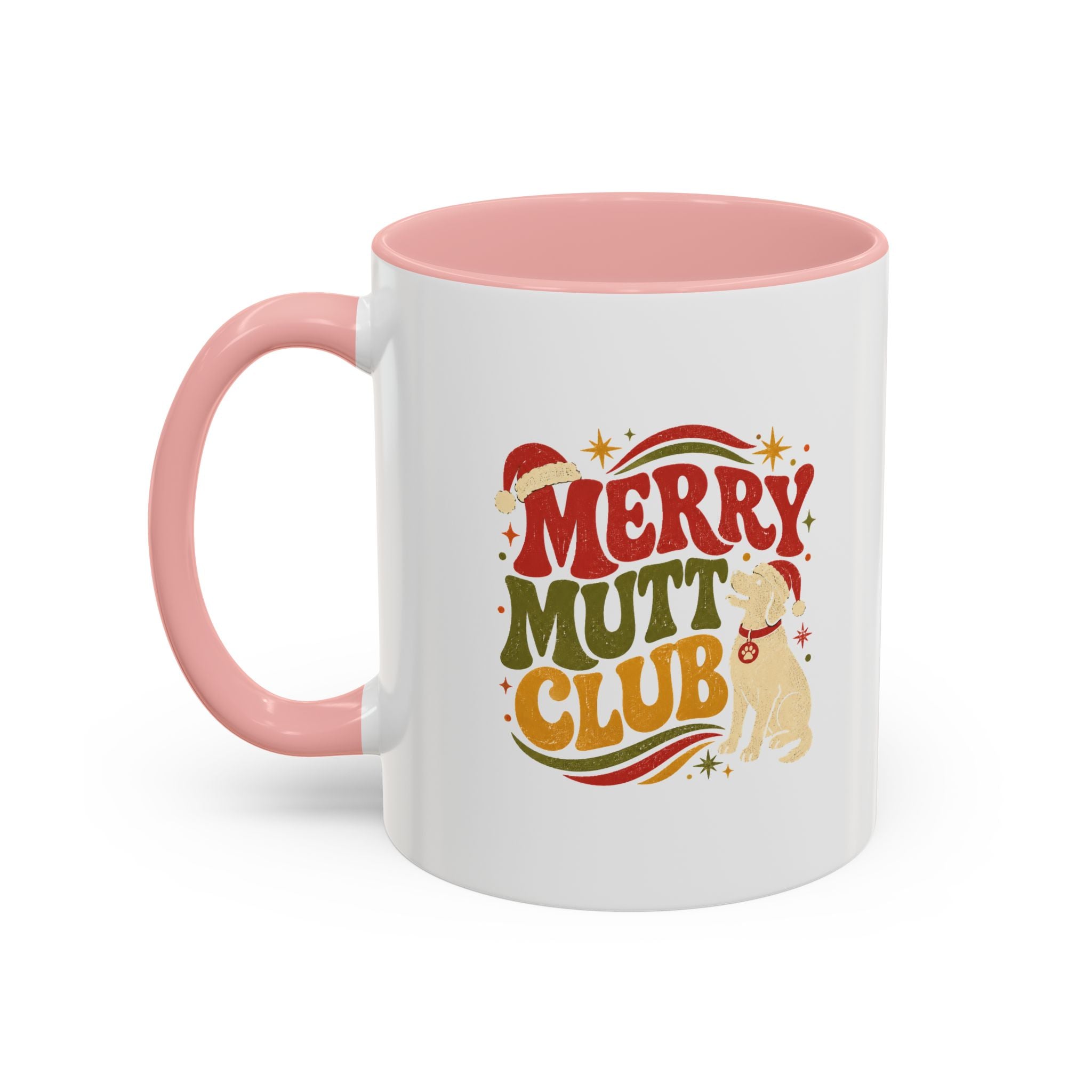 Modern Day Christmas Merry Mutt Club Accent Coffee Mug — Festive Dog Lover Holiday Gift