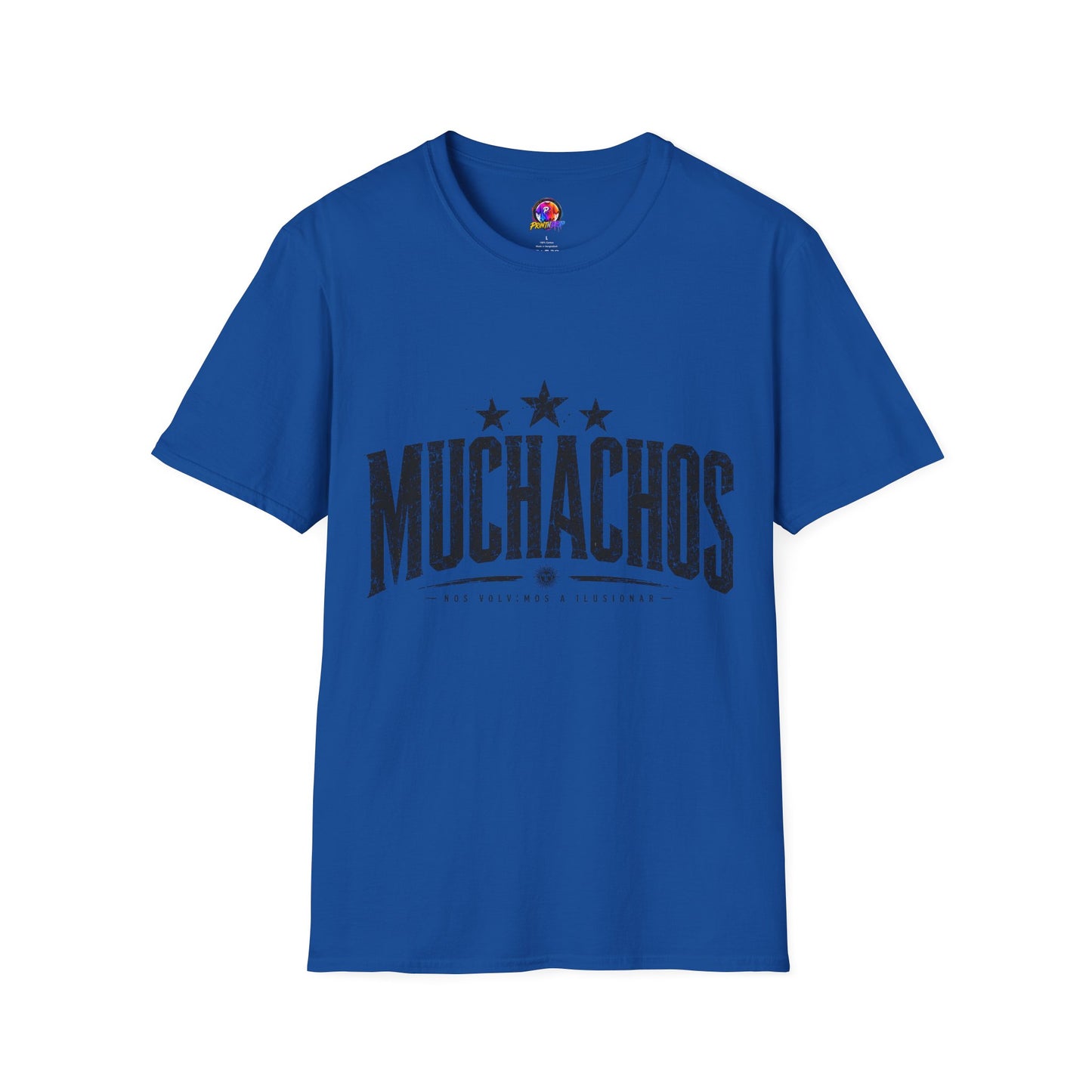 Muchachos Graphic T‑Shirt — Vintage Distressed Crew Tee - Argentina Song, slogan, favorite chant