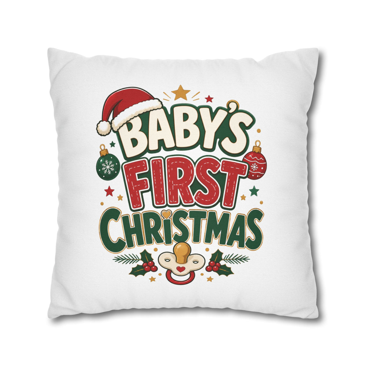 Baby's First Christmas Pillowcase — Festive Holiday Nursery Decor
