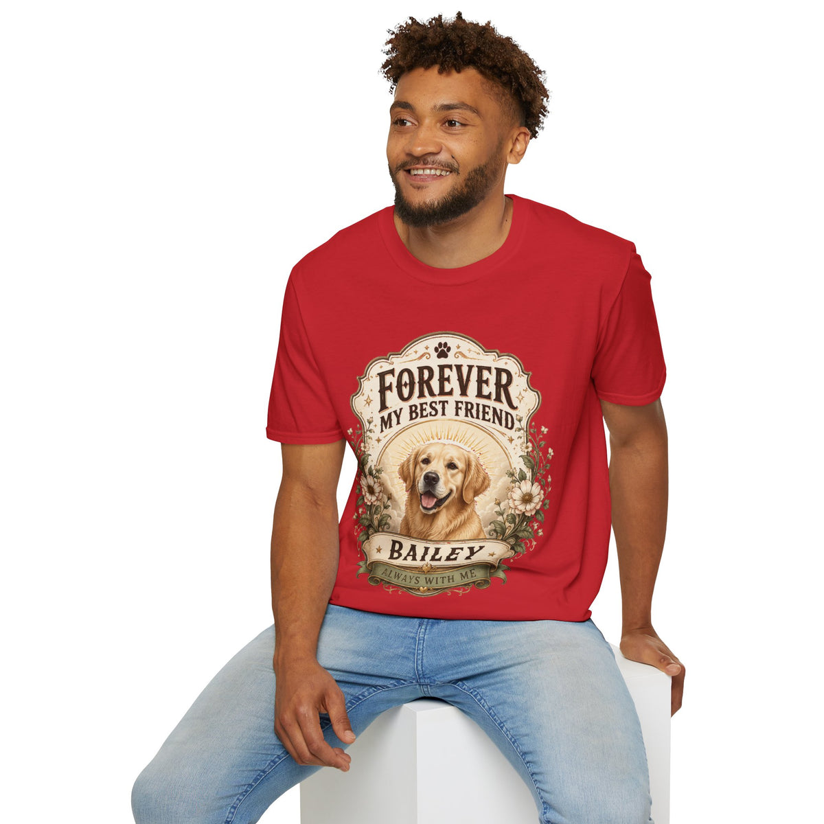 Dog Memorial T-Shirt — "Forever My Best Friend" Personalized Pet Tribute Tee
