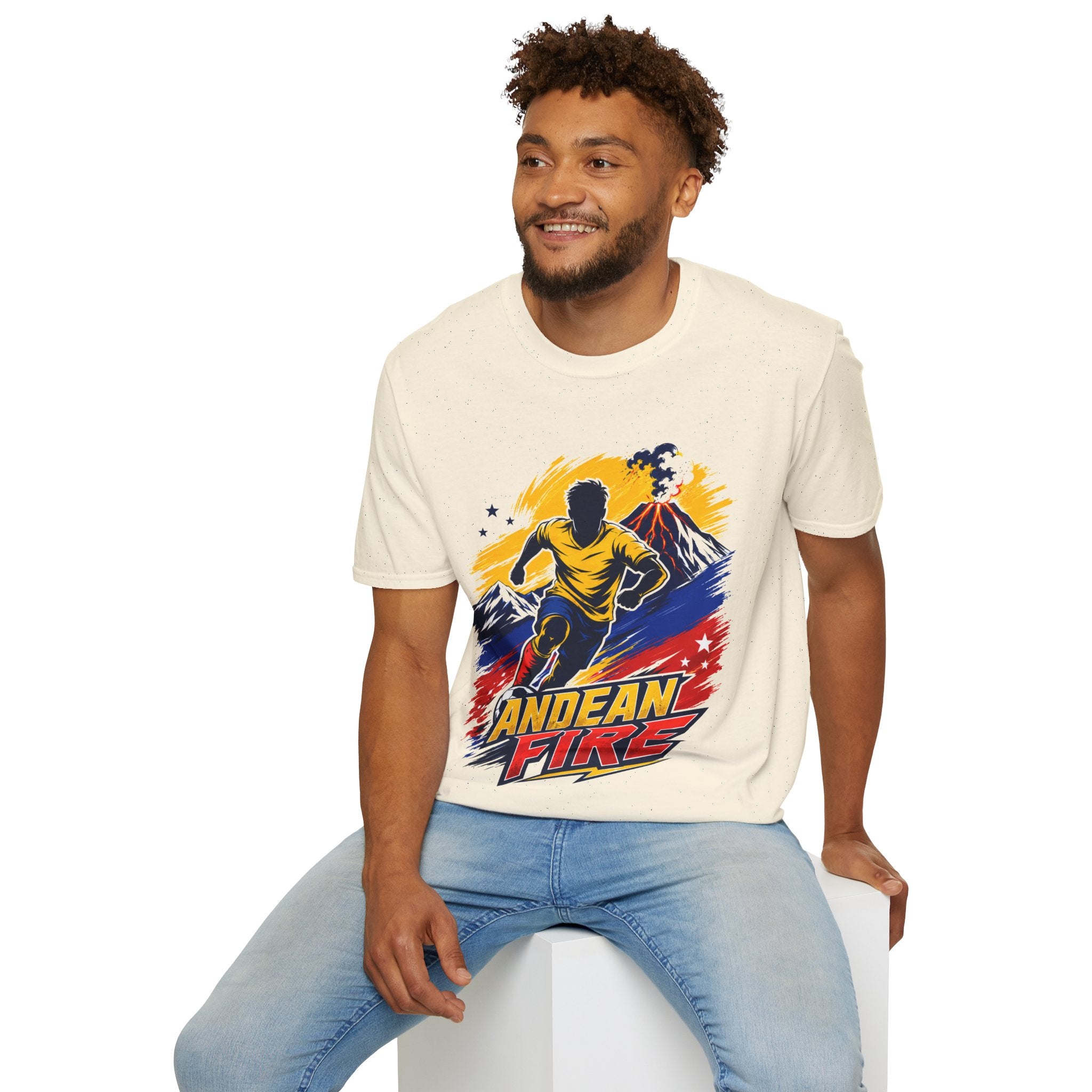 Ecuador Andean Fire Running T‑Shirt — Volcano Trail Runner Graphic Tee