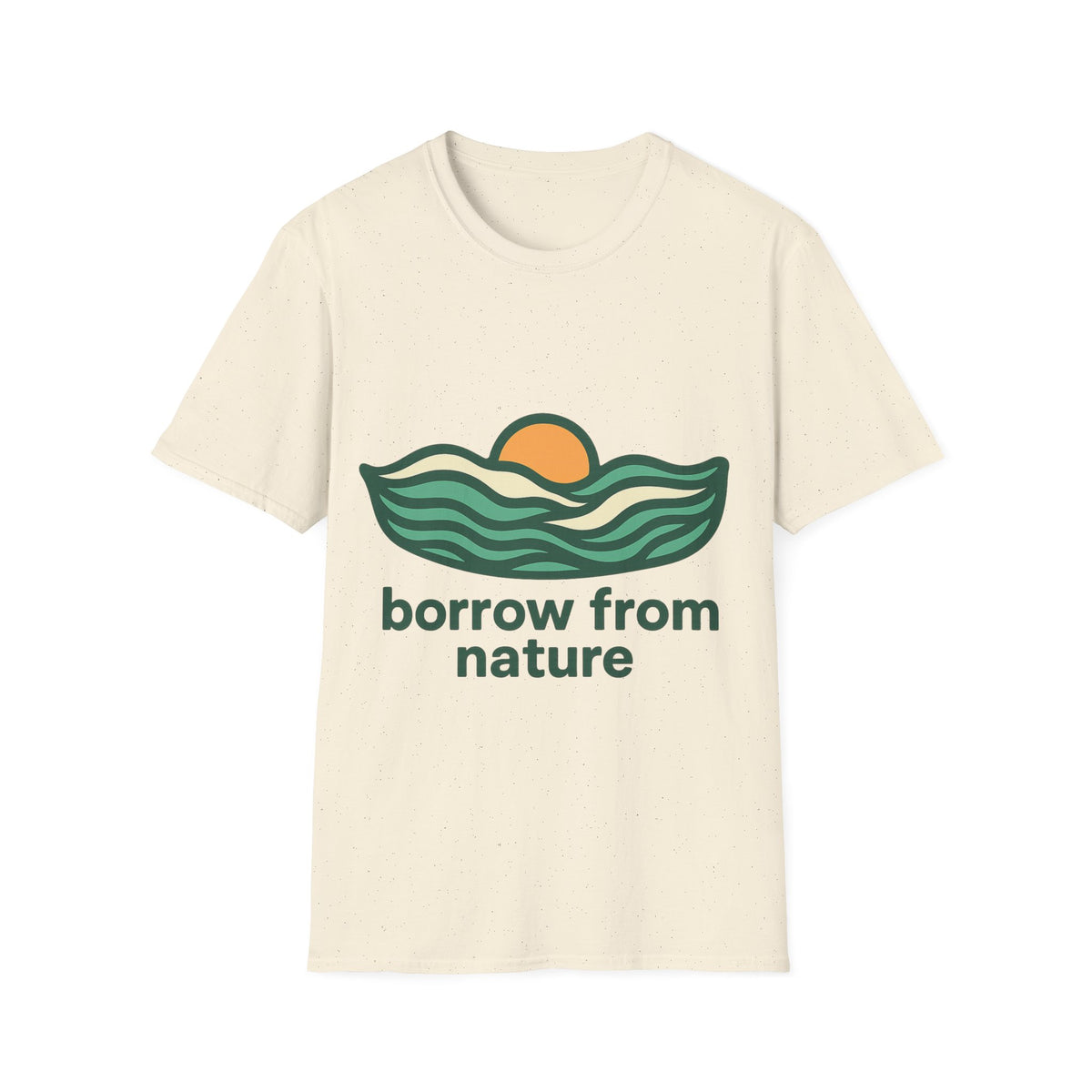Borrow From Nature T-Shirt — Retro Sunset Eco Graphic Tee - Trending Now - September 2026