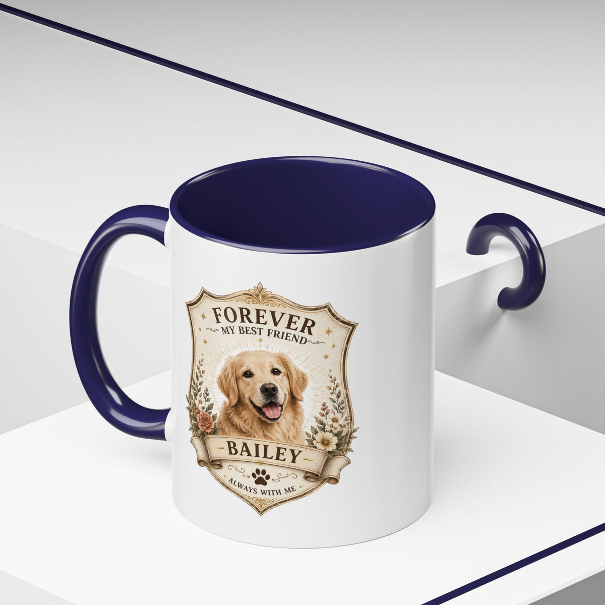 Milo Bailey Dog Dad Mom Golden Retriever Memorial Coffee Mug – “Forever My Best Friend” Personalized Dog Tribute
