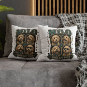 Milo "Good Boy Tour" Decorative Pillowcase — Dog Band Tour Poster Throw Pillowcase Milo Bailey Dog Dad Mom