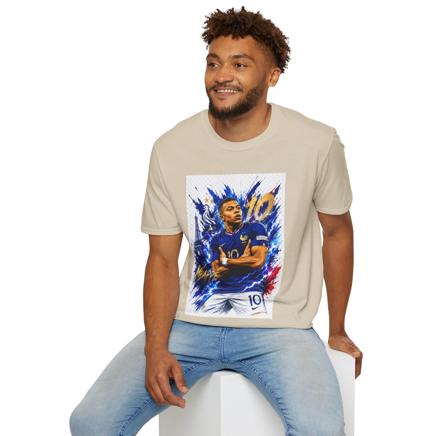 France Mbappé Soccer T-Shirt — #10 Blue Action Portrait Tee