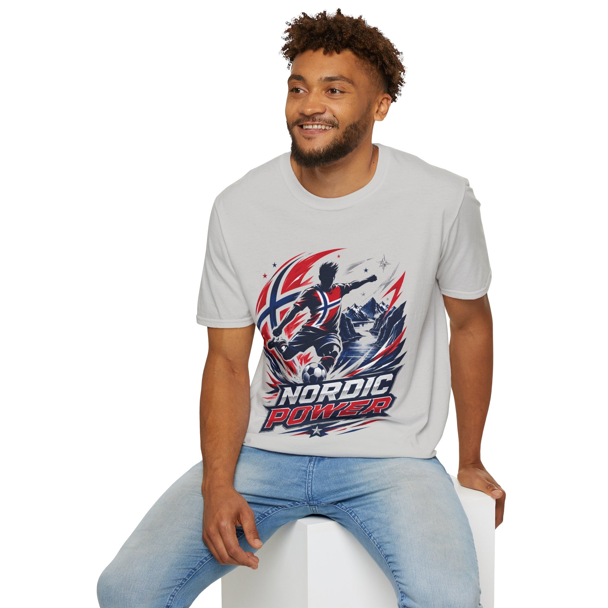 Norway Nordic Power T-Shirt — Viking Flag Silhouette Graphic Tee