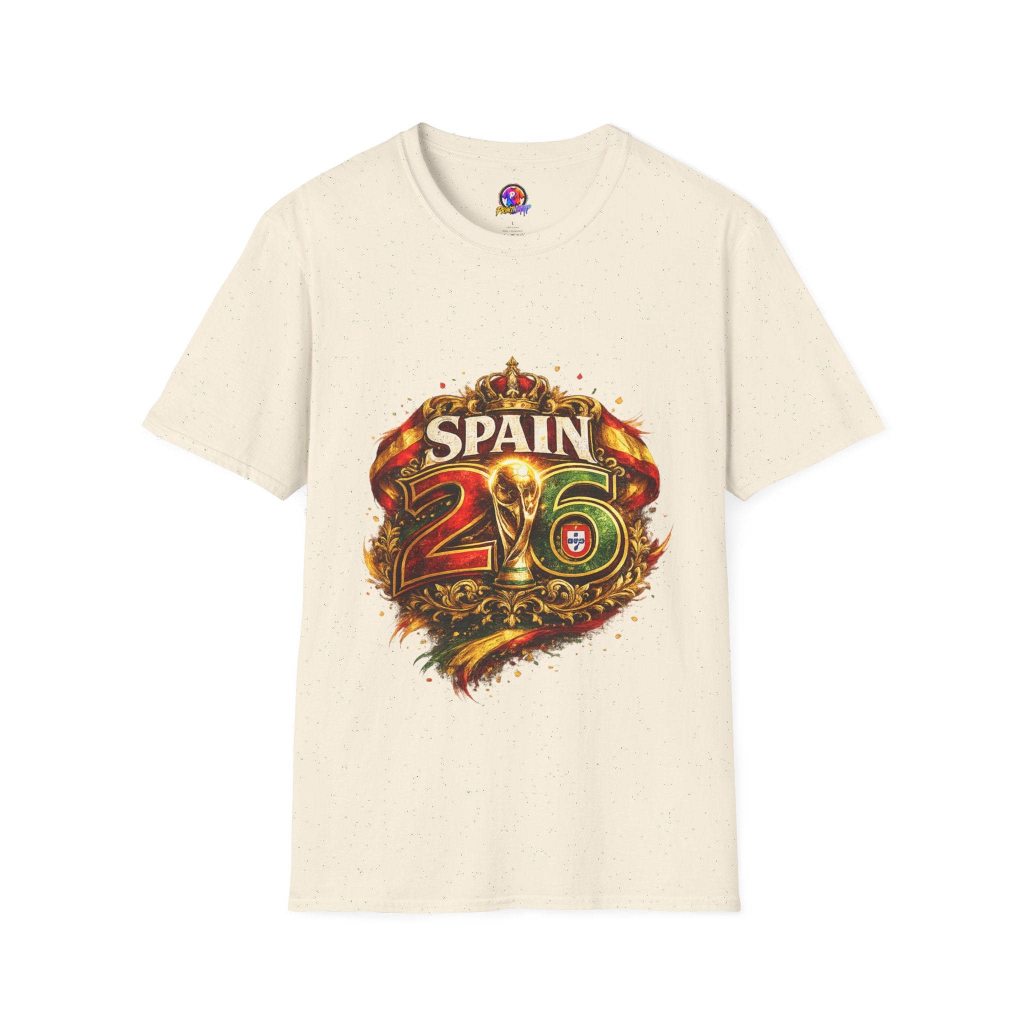 Spain 26 Graphic T-Shirt — Vintage Crowned Soccer Fan Tee