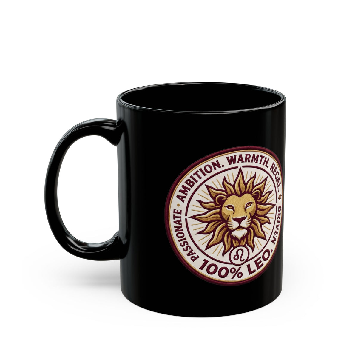 Leo Zodiac Sun Black Mug — 100% Leo Astrology Coffee Cup