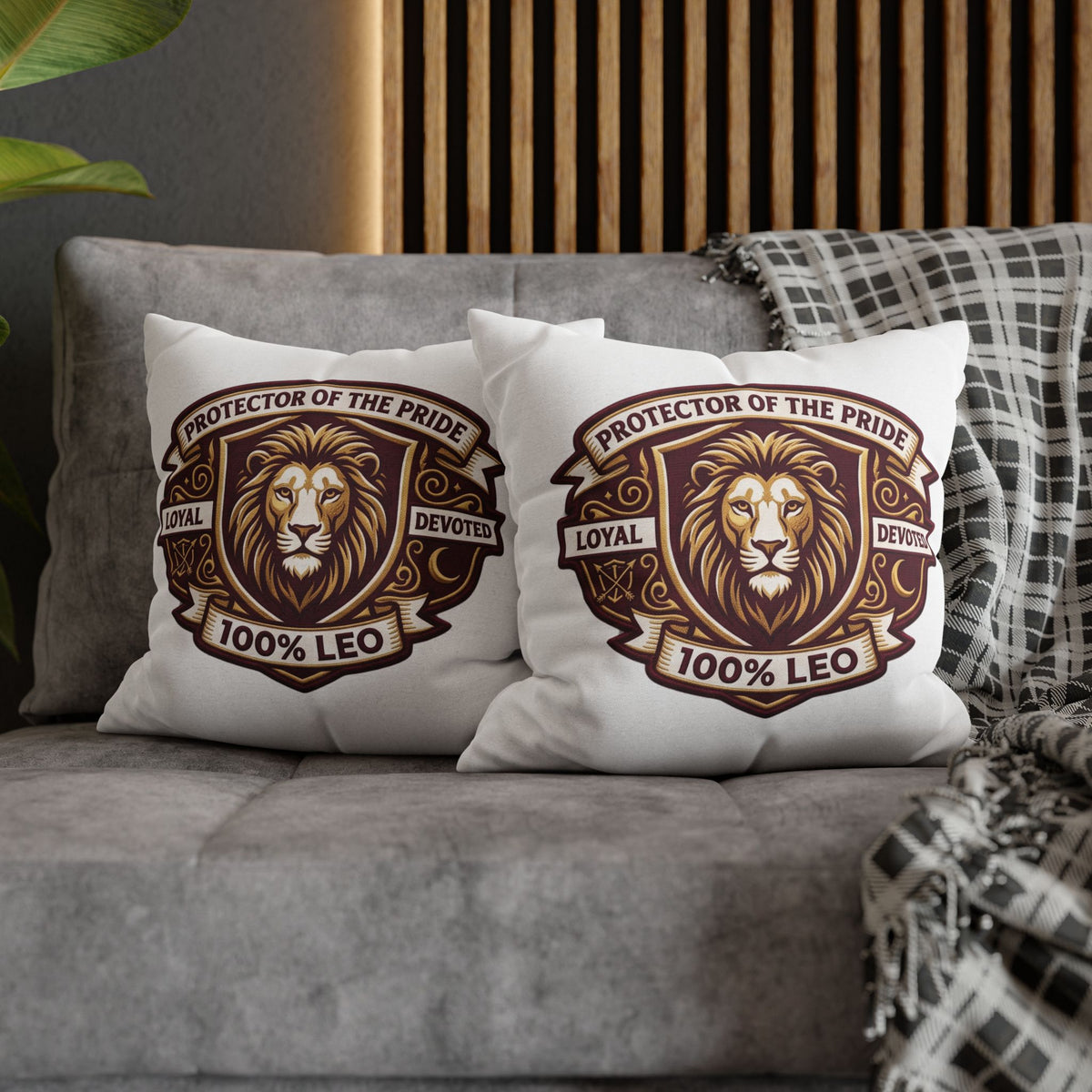 Leo Zodiac Loyal Devoted Spun Polyester Square Pillowcase