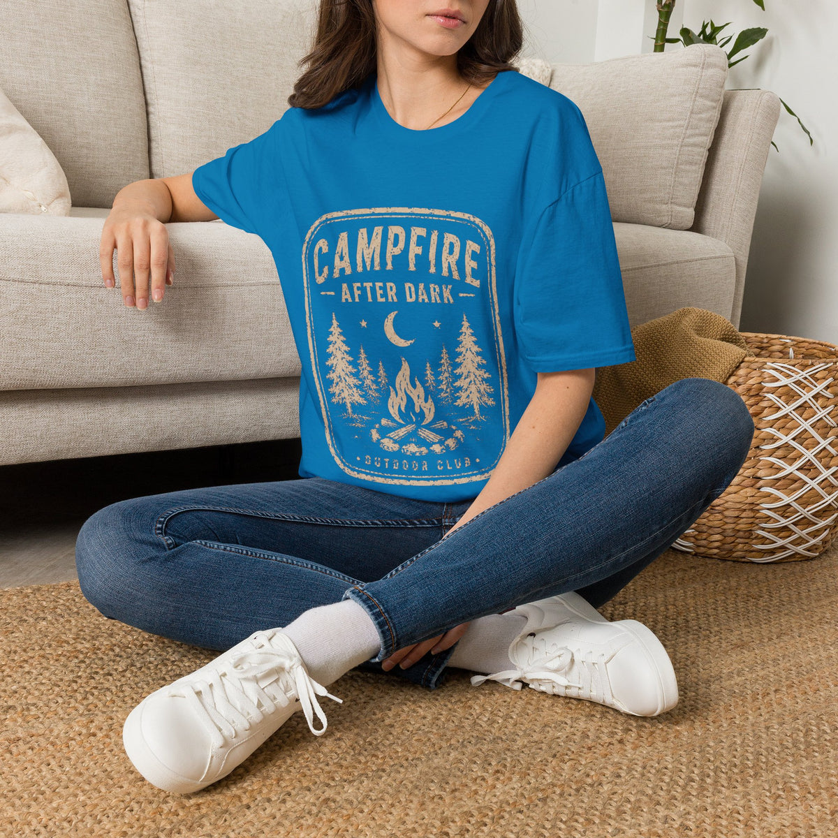 Campfire After Dark T-Shirt — Vintage Camping Graphic Tee