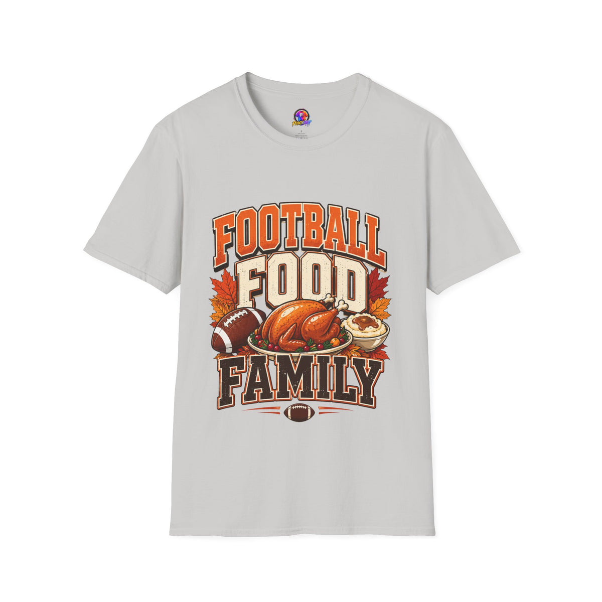 Thanksgiving T-Shirt Football Food Family T-Shirt — Thanksgiving Tailgate Tee for Fans