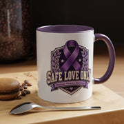 Coffee Mug — "Safe Love Only" Domestic Violence Awareness (Purple Ribbon)