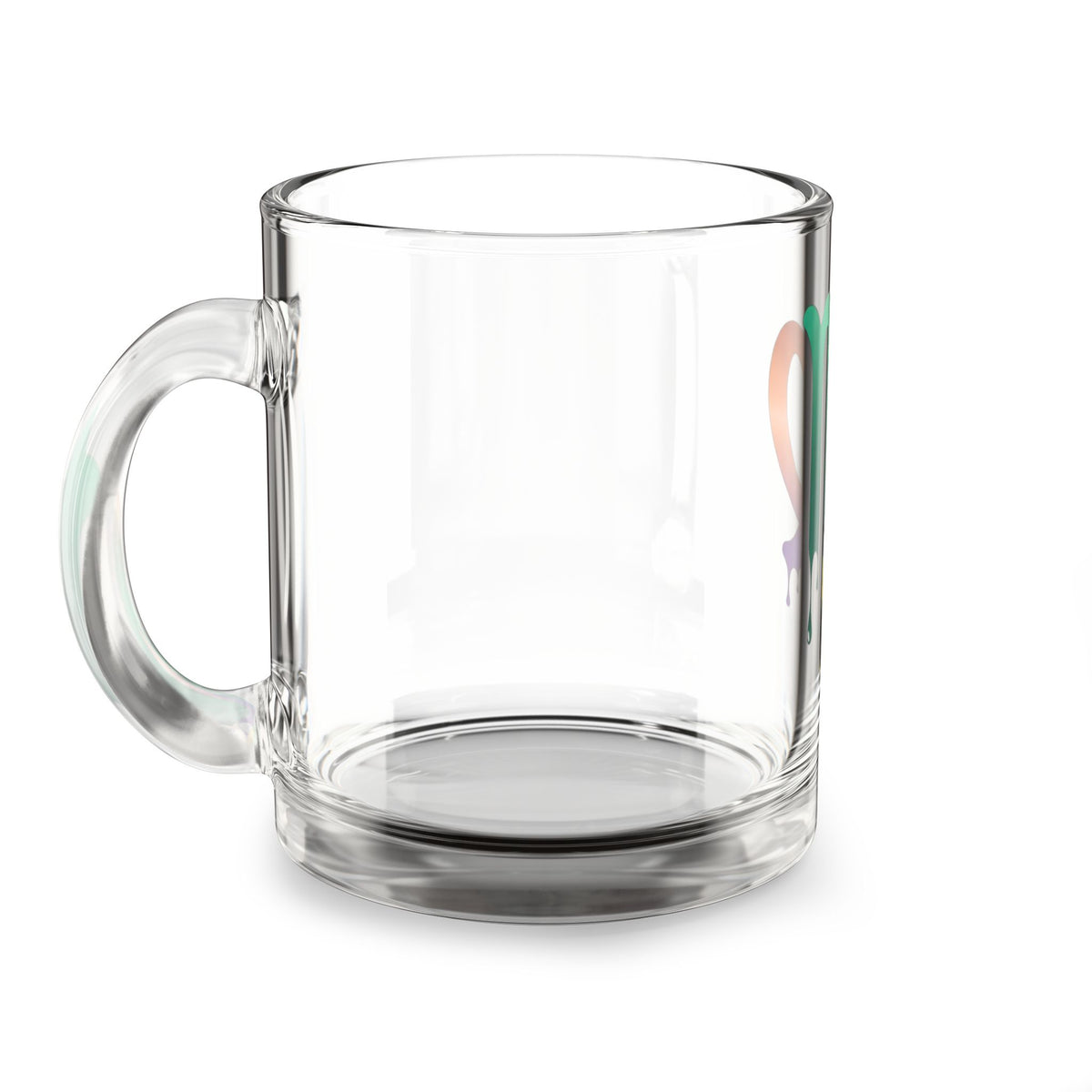 Virgo Zodiac Glass Mug — Rainbow Drip Horoscope Coffee Cup, 10 oz