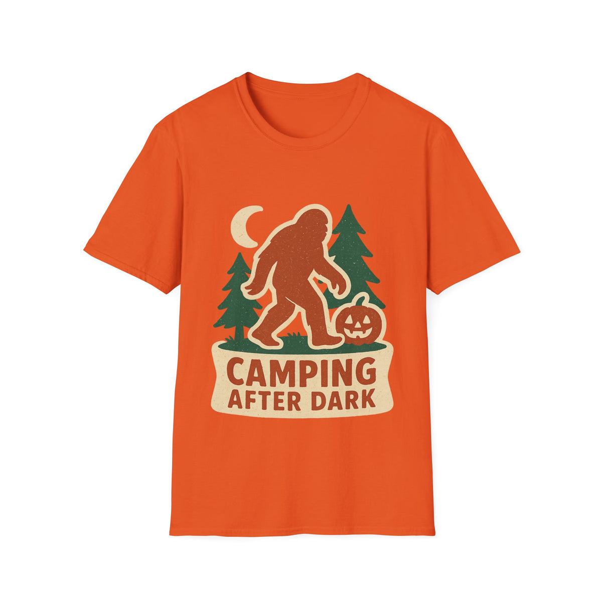 Camping After Dark T‑Shirt — Retro Bigfoot Camp Graphic Tee - Trending Now - August 2026
