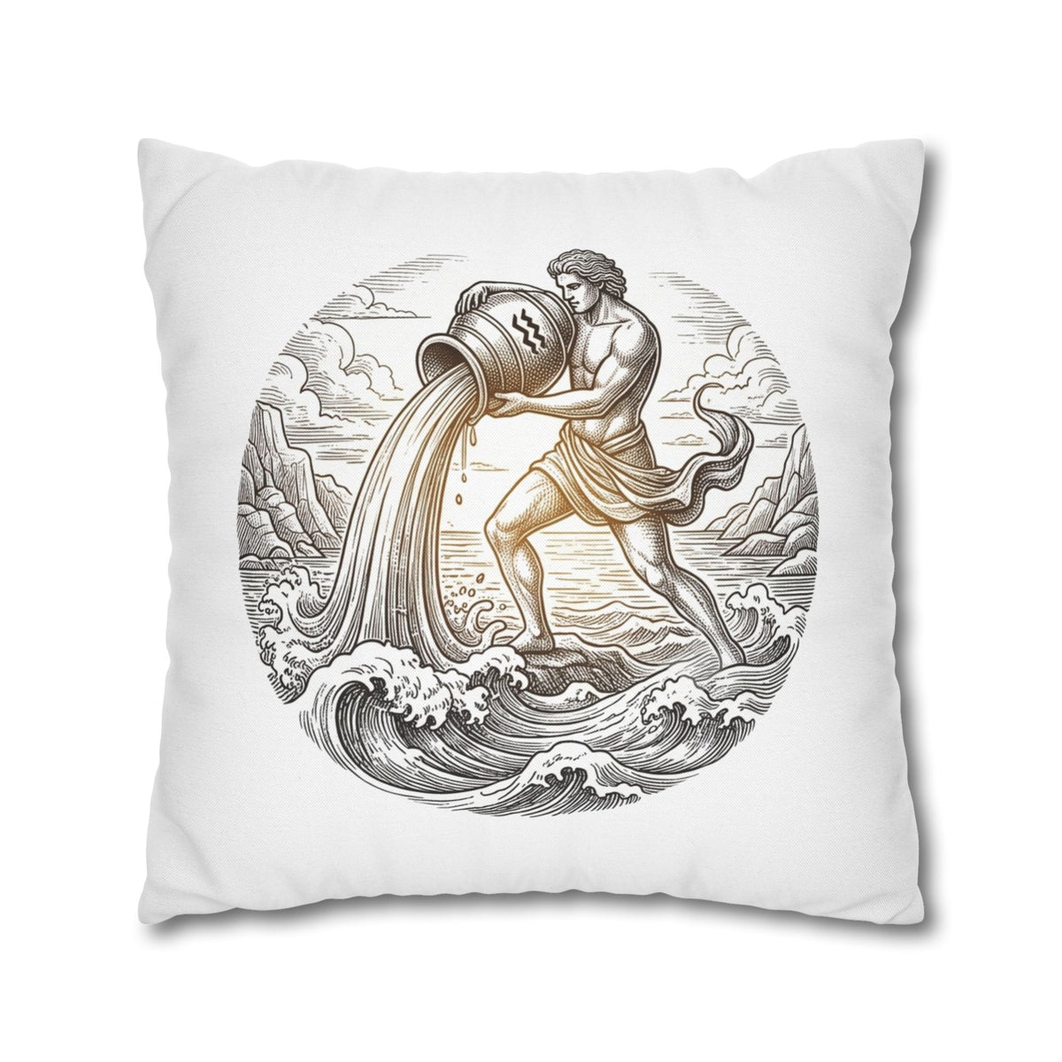 Aquarius Zodiac Throw Pillowcase — Astrology Decorative Pillow Cover