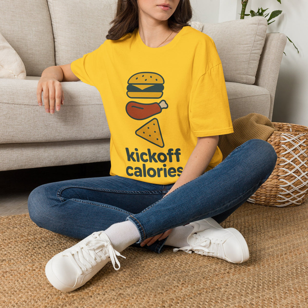 Funny 'Kick Off Calories' T-Shirt — Burger, Drumstick & Pizza Fitness Humor Tee - Trending Now - August 2026