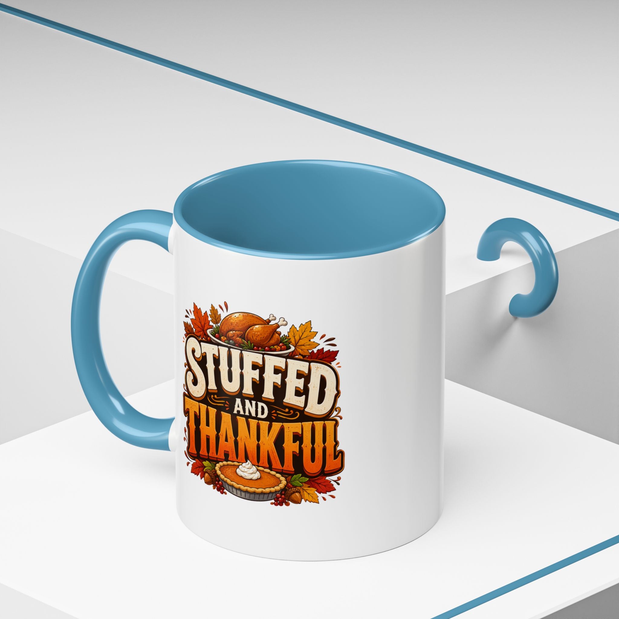 Thanksgiving Mug Stuffed and Thankful Thanksgiving Coffee Mug