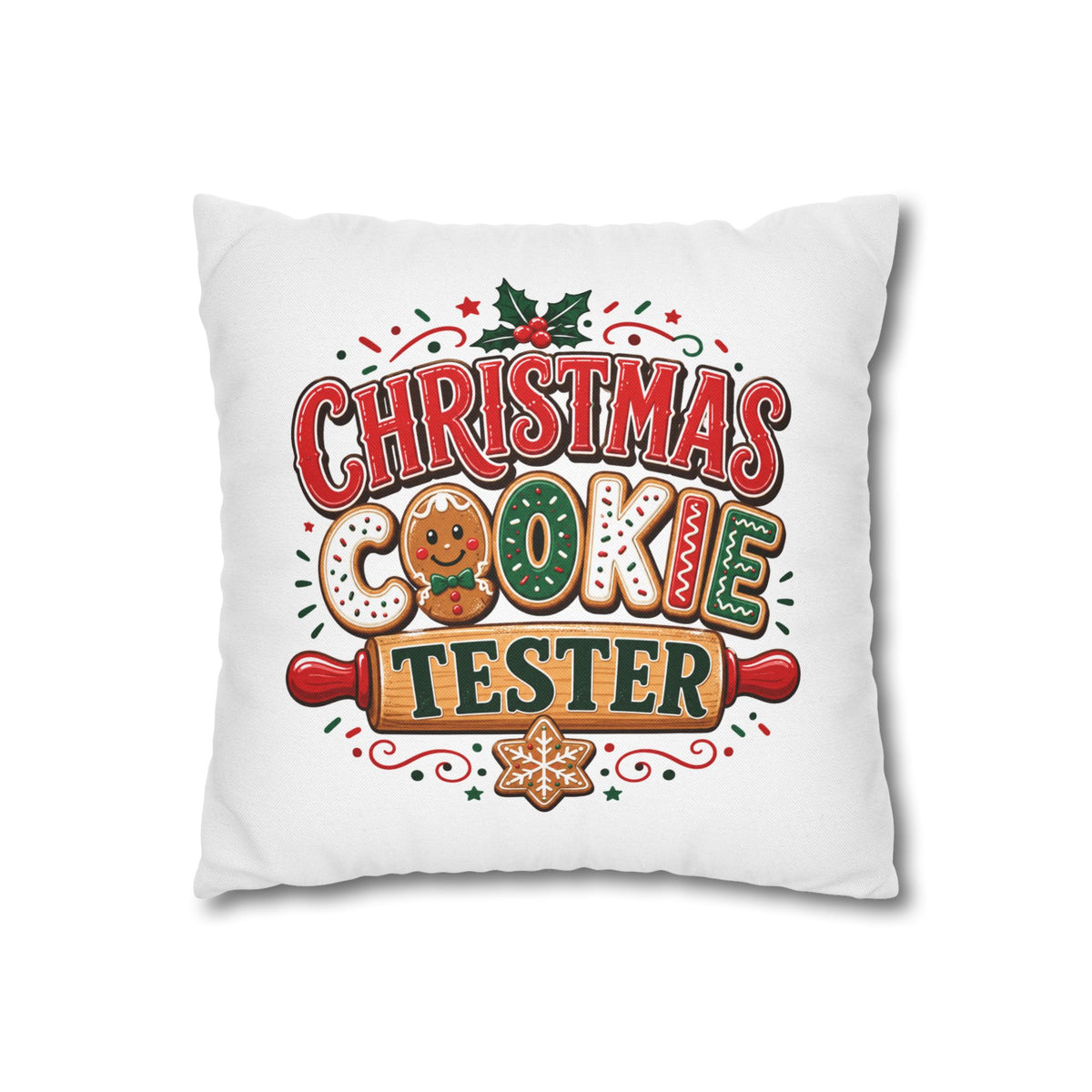 Christmas Cookie Tester Pillowcase — Holiday Decorative Throw Pillow Cover