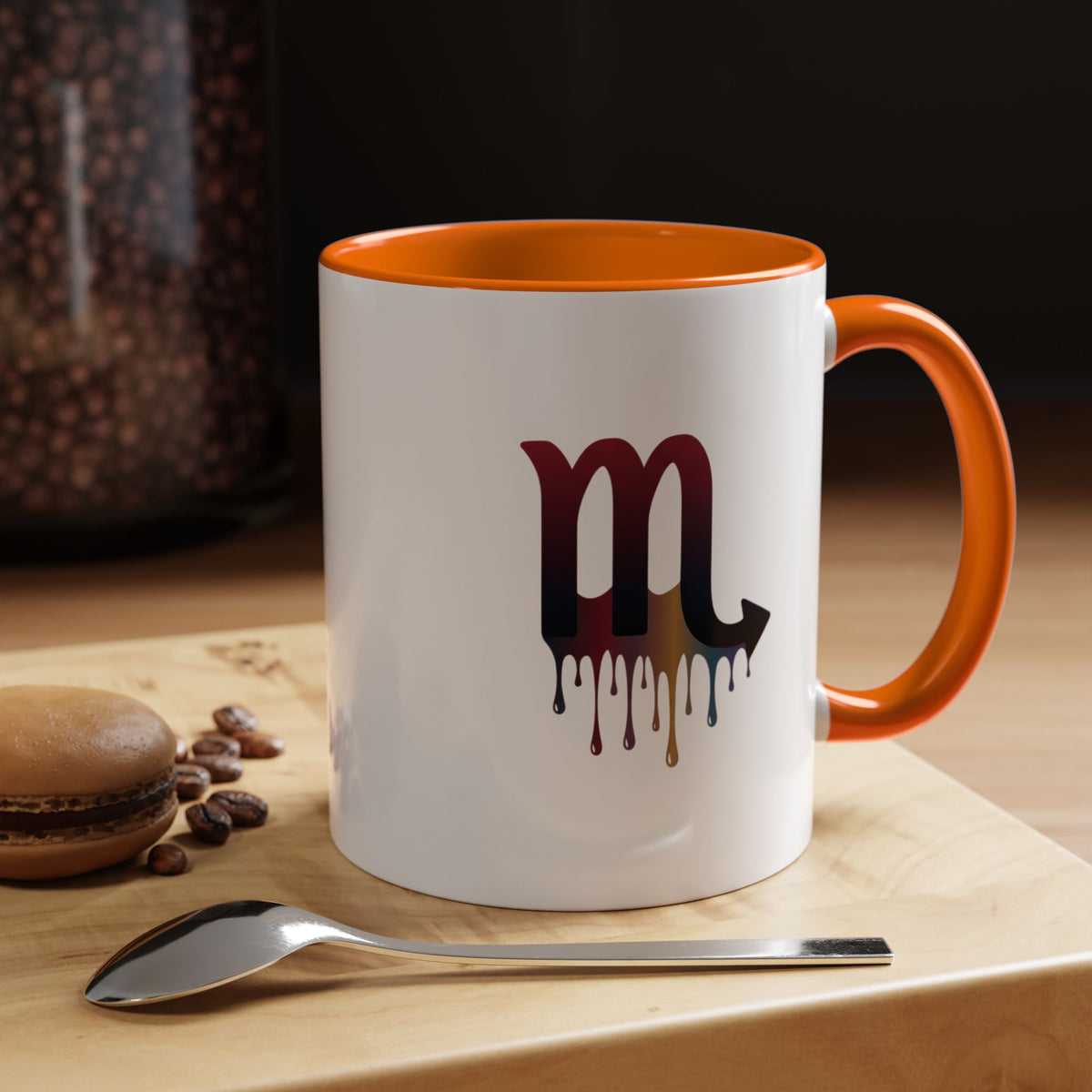 Scorpio Drip Accent Coffee Mug – Zodiac Scorpio Symbol Ceramic Mug