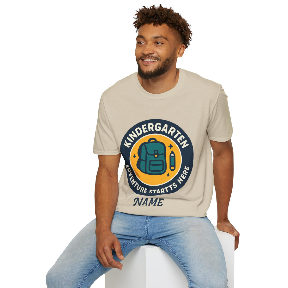 Kindergarten Teacher T‑Shirt – 'Kindergarten' Backpack Badge Design - Trending Now - August 2026