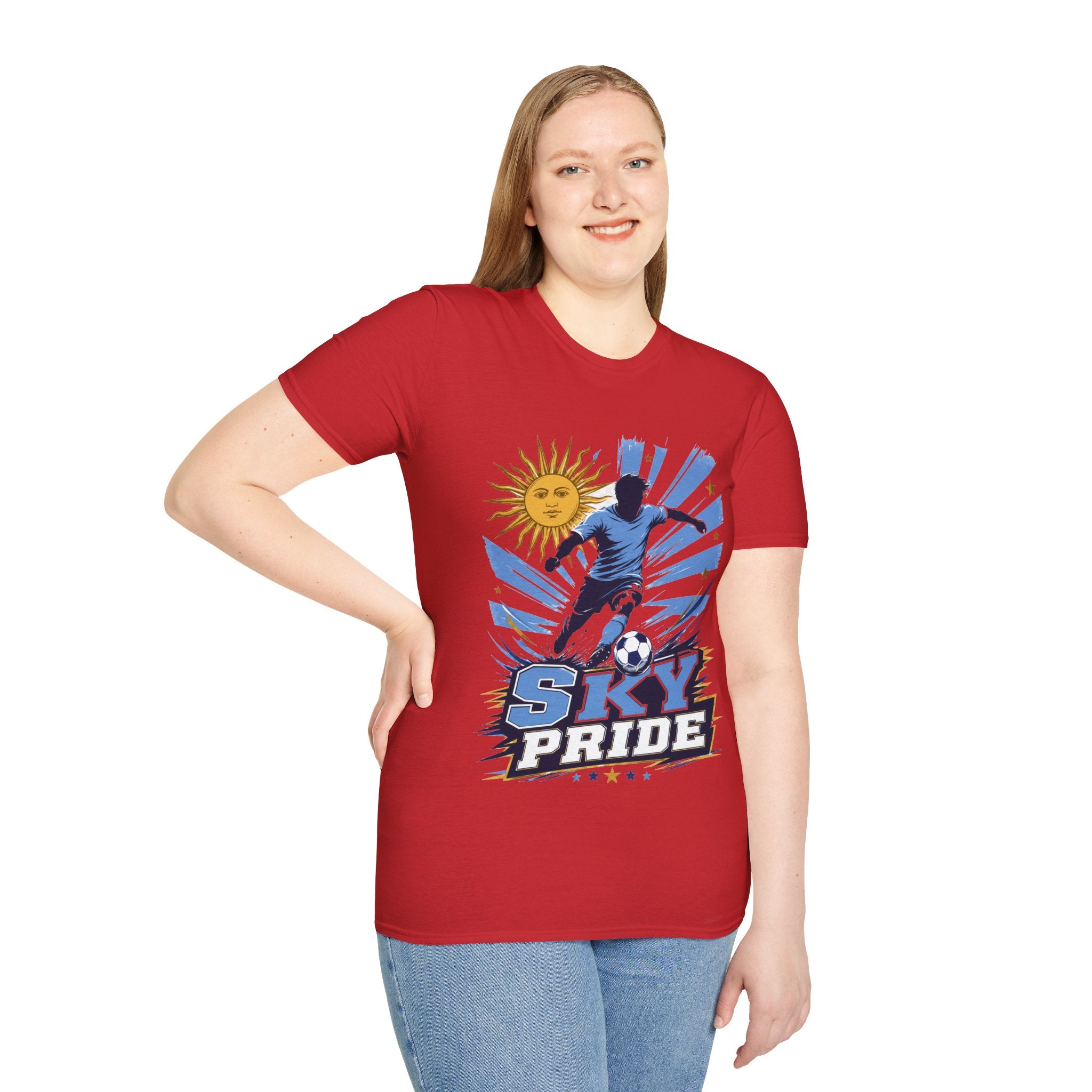 Uruguay Soccer Sky Pride T-Shirt — Argentina Sun Football Graphic Tee