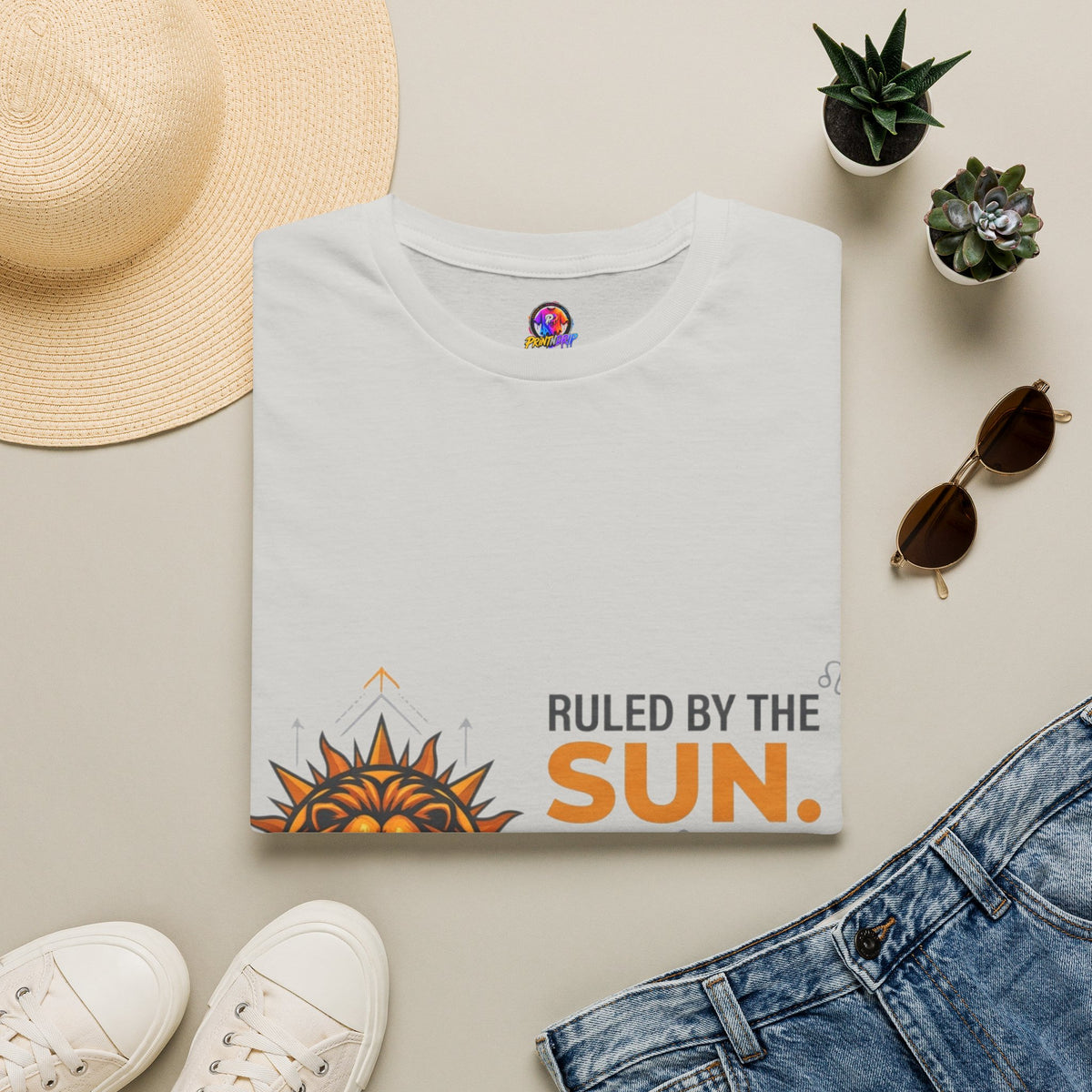 Leo Zodiac T-Shirt — "Ruled by the Sun. Ambitious by Nature. LEO."