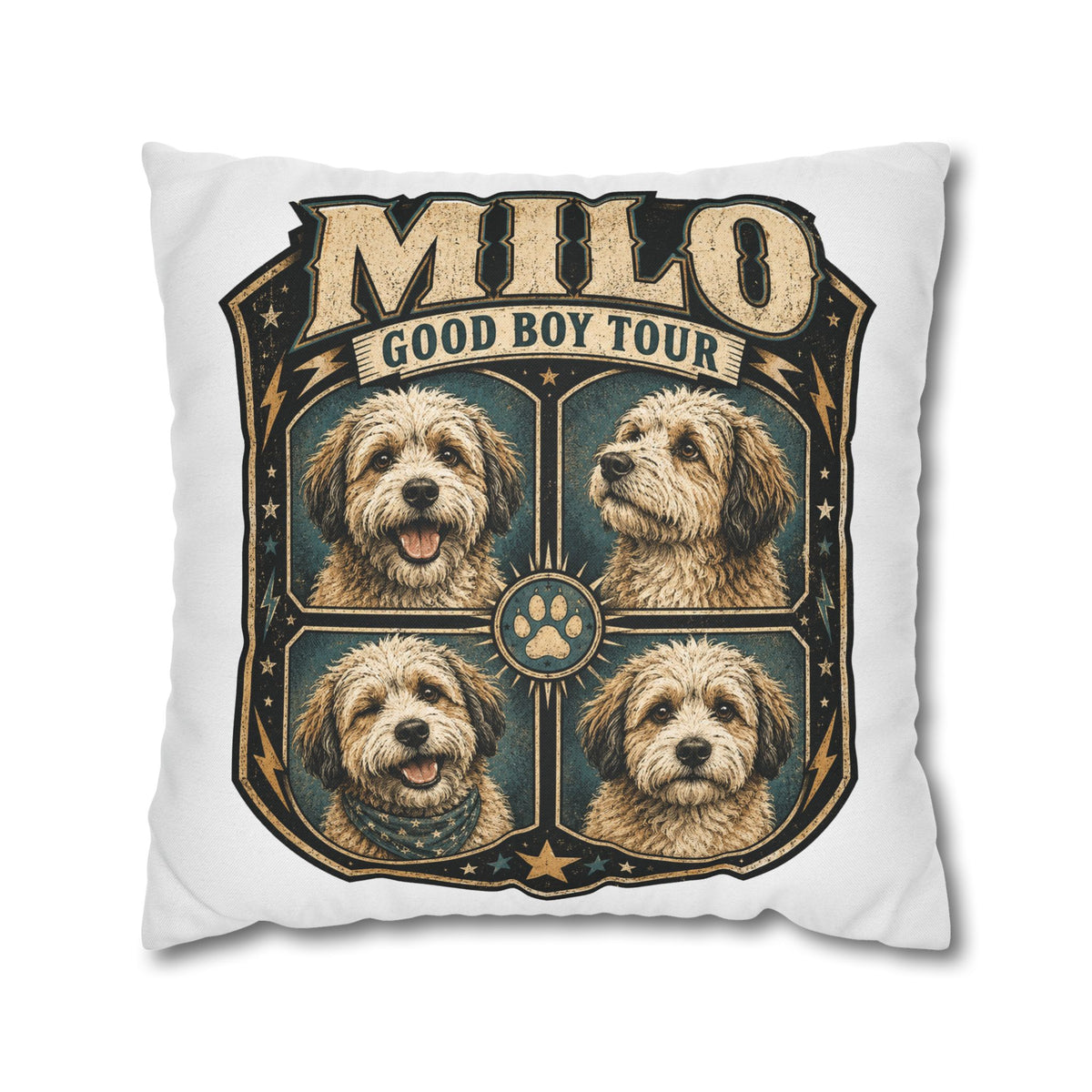 Milo "Good Boy Tour" Decorative Pillowcase Milo Bailey Dog Dad Mom
